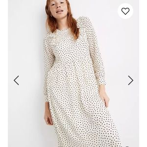 Madewell Smocked Ruffle Shoulder Midi Dress